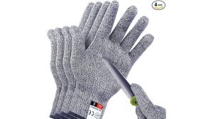 4 PCS Cut Resistant Gloves Level 5 Protection for Kitchen