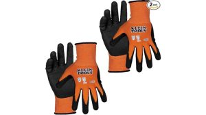 Klein Tools 60582 Work Gloves, Knit Dipped Cut Resistant ANSI A1