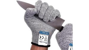 Dowellife Large Grey Protective Gloves with Cut Resistance
